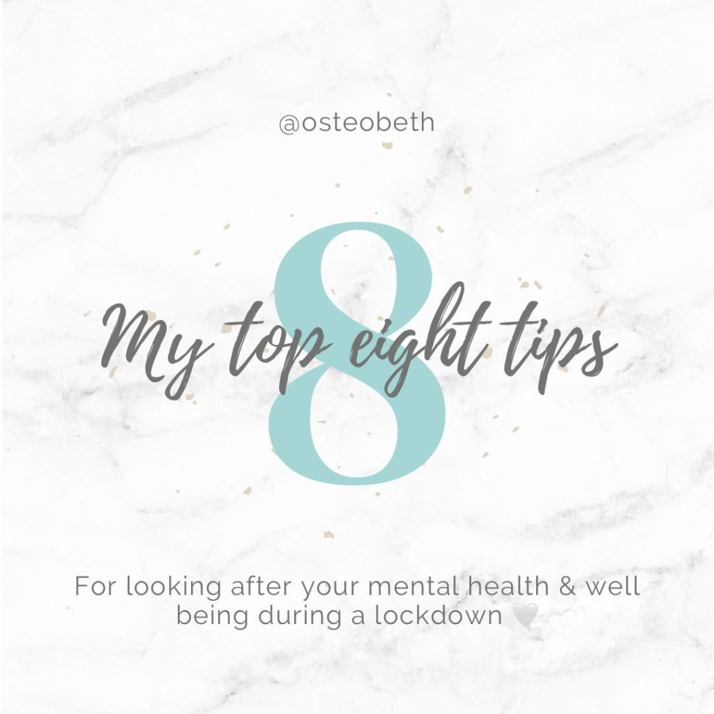 My top eight mental health tips during covid19